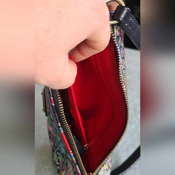 Dooney & Bourke Black Multicolor Doodle Wristlet - Picture 9 of 13